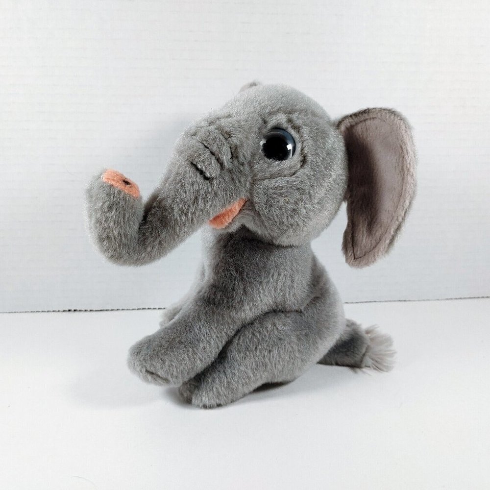 Wild  Republic 2013 Plush Elephant Sitting Gray Stuffed Animal 7"